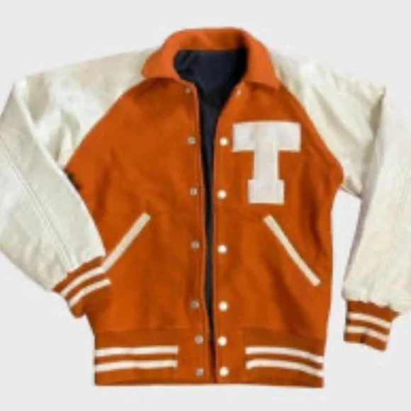 NEW [NYC Jackets] Texas Longhorns NCAA Orange Varsity Letterman Jacket Mens 3XL - Picture 2 of 15
